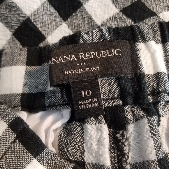 Banana republic factory linen blend Buffalo print Hayden pants - Picture 7 of 8